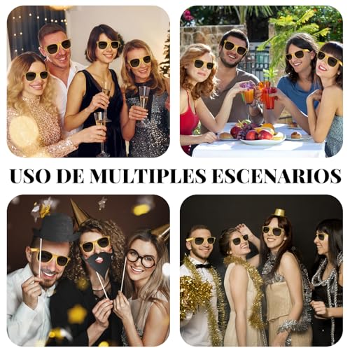 6/10 Packs Adults Wholesale Gold Frames Square Retro Style Sunglasses Summer Party Rave Accessory4