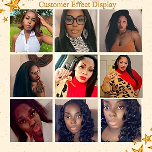 Kinky Clip In Human Hair Extensions For Black Women 8A Grade Kinky Coarse Clip In Hair Extensions 1B Natural Black Human Hair Clip In Extensions 10Pcs/Set 120G (14In,Kinky Straight) #TOP5