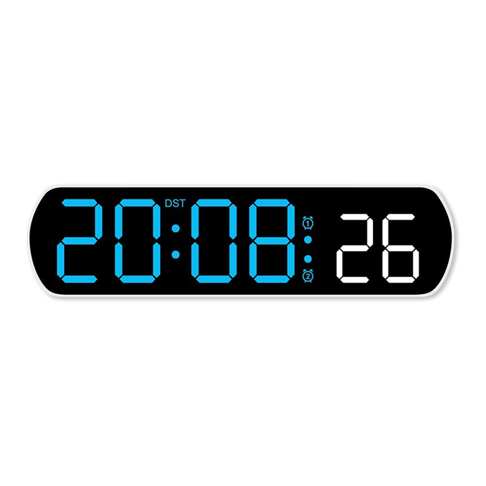 EXQIOUR Multifunctional Digital Alarm Clock LED Desk Clock with 2 Alarms Date Temperature Display Countdown Timer Bedroom Decors Dimmable Alarm