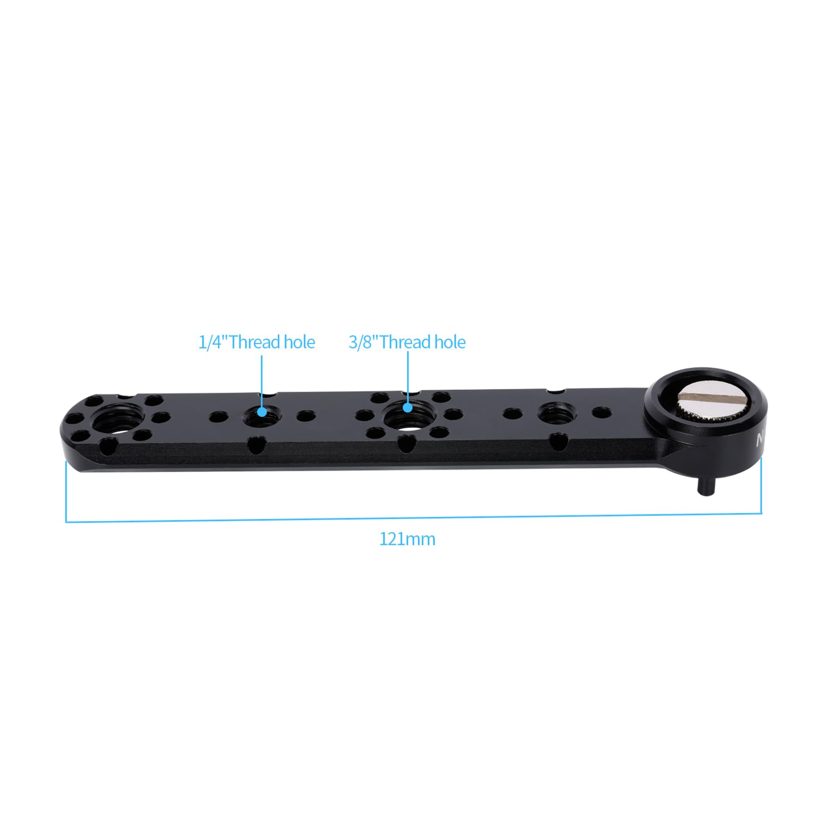 NICEYRIG Przedłużacz sera z otworem ustalającym ARRI 1/10.2 cm i 3/20.3 cm, szyna NATO Quick Release, łatwy uchwyt do akcesoriów do aparatu ARRI-569