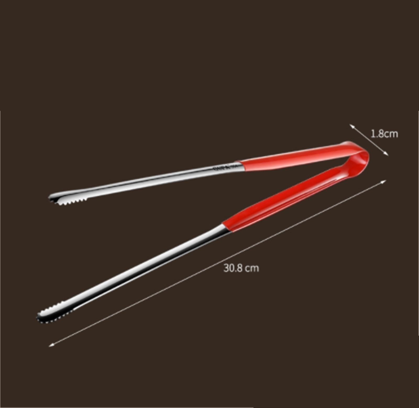 Küchenzange, Grillzange aus Edelstahl, Rot, 19–30 cm(30cm)