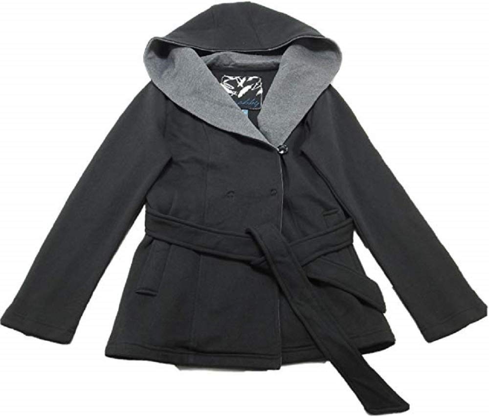 Womens Oversized Collar Hooded Belted Jacket