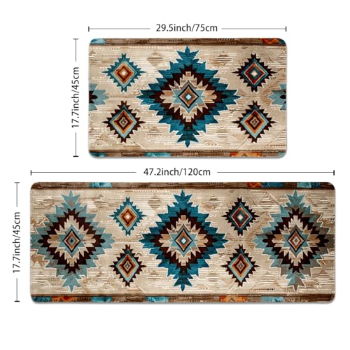 Set de 2 Tapetes de Cocina Navajo 17" x 29" y 17" x 47" miniatura 3