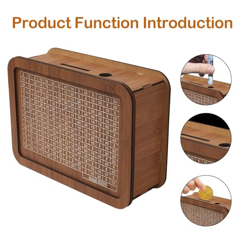 But Oswetf Wooden Money Box, Wooden Money Box with Counter, Money Bank, Coin Banks with Savings Target and Numbers - Image 4