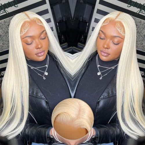 Alididi 34inch 613 Lace Front Wig Human Hair 5x5 Glueless Wigs Human Hair 180% Density Blonde Wig Human Hair Pre Cut Lace And Pre Plucked (5x5 Straight 613 Wig)