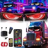 YOUBISON 2PCS 23'x5' Devil Eyes Light for Windshield-Dual Screen Sync, Led Eyes for Cars/Trucks/SUVs/RV Windshield with APP Control, Custom Text, Animations & Graphics (23x5 Inch-2PCS)