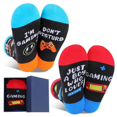 Utensilsto Lustige Socken,Gaming Socken mit Coolen Designs, Geschenke für Teenager Damen Herren 7-9Jahre
