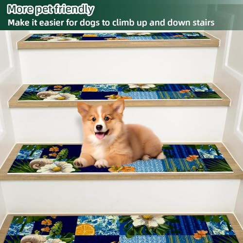 Tapis d'escalier antidérapants patchwork tropical pour sécuriser votre foyer - 5
