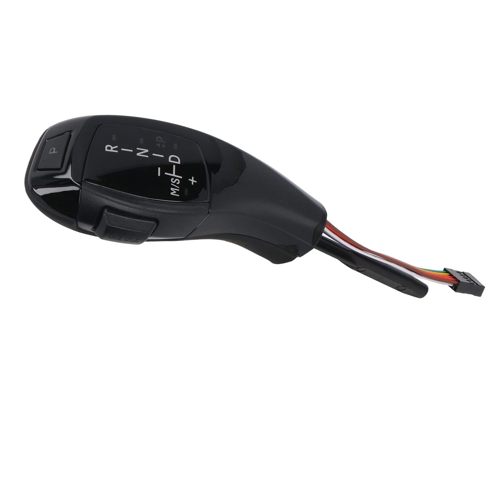 Kit de actualización de cabezal de palanca de cambios con perilla de palanca de cambios LED, mango LED estilo serie F con botón de arranque y parada del motor, agarre de cuero PU (Negro brillante)