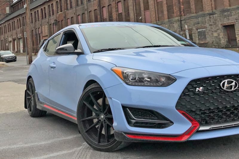 Image of FASTMODZ Rally Armor MF57-UR-BLK /RD Compatible with 2019+ Hyundai Veloster N UR Black Mud Flap w /Red Logo