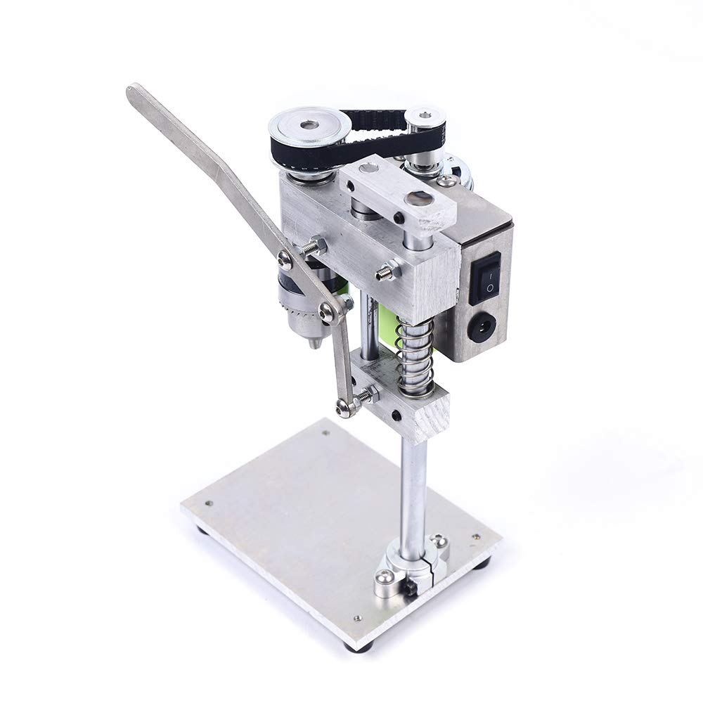 Mini Drill Press Bench 2-Speed Mini Electric Bench Drill Press Stand Compact Portable Drill Press Workbench Metal Drilling Repair Tool Expanding Drilling Machine DIY Furniture Tool 110V