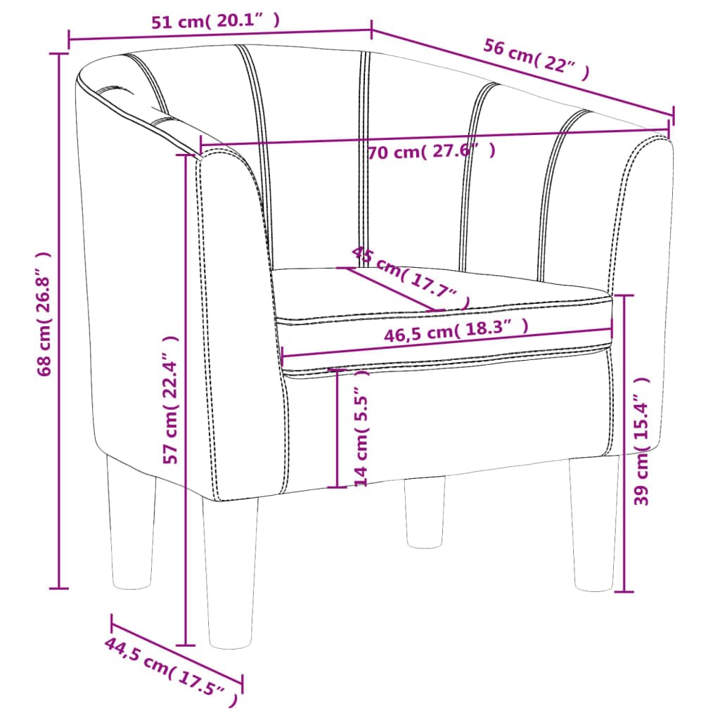 vidaXL Fauteuil Cabriolet, Chaise de Relaxation, Siège avec Dossier et Accoudoirs, Canapé de Bureau Salon Chambre à Coucher, Gris Similicuir
