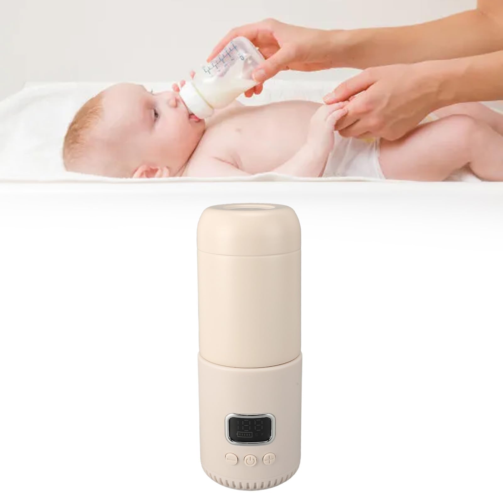 Przenośny Podgrzewacz do Butelek, 400 Ml 10000 Mah Ładowalny USB Szybko Nagrzewający się Podgrzewacz do Mleka Bezprzewodowy Podgrzewacz do Butelek On The Go Podgrzewacz do