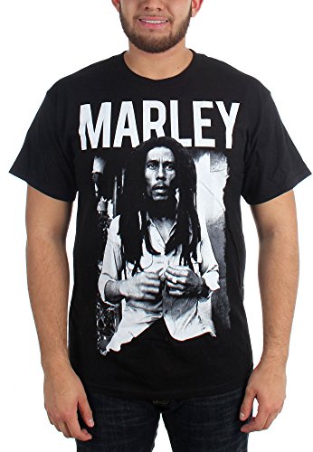 Bob Marley Black & White Adult T-shirt (XX-Large, Black)