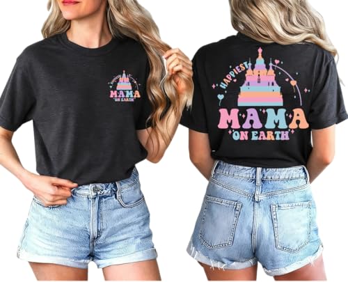 Image of Mama Shirt for Women Mama Graphic Tees Funny Mom Gifts Family Holiday Vacation Tops
