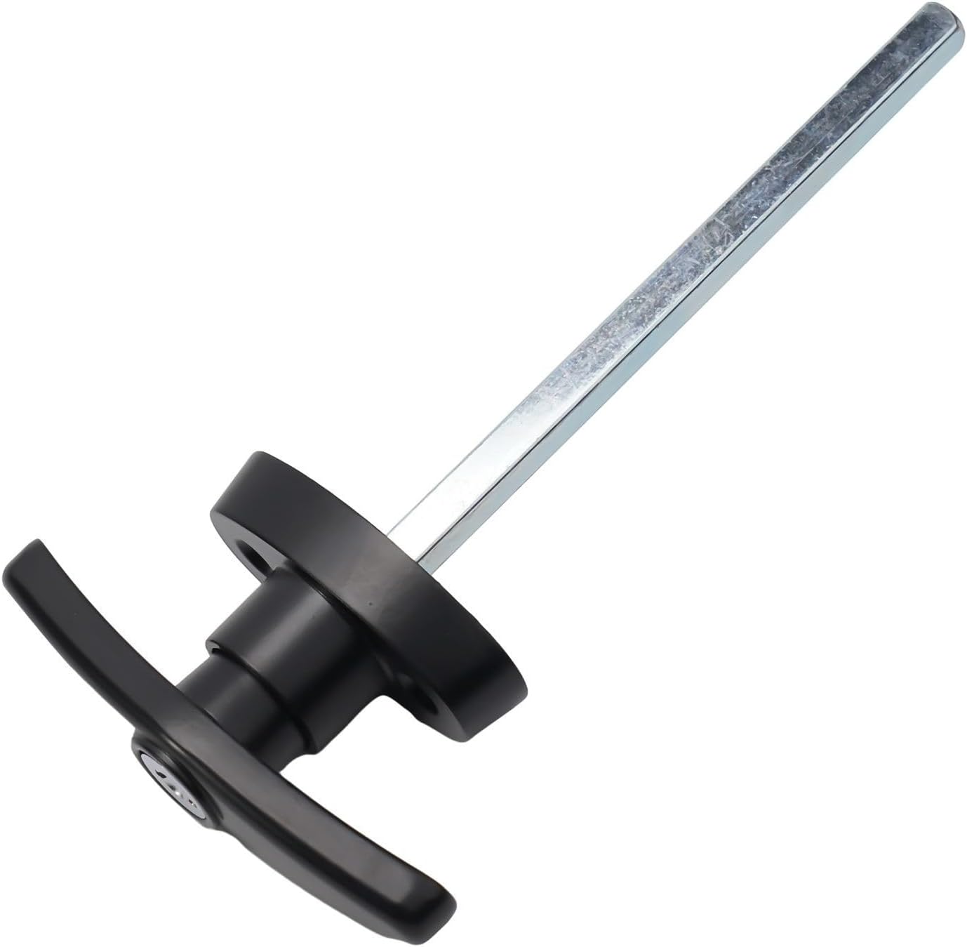 T Handle Lock Set, Black Powder Coated Zinc Alloy Shed Door Lock with 2 Keys, T Bar Latch Mechanism for Barn, Playhouse, Outdoor Storage Building