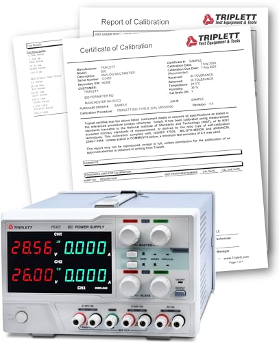 Image of Triplett PS325 Triple Channel Linear DC Power Supply with Certificate of Traceability to NIST - 32V /5A (CH1 and 2) 5V /3A (CH3 Fixed)