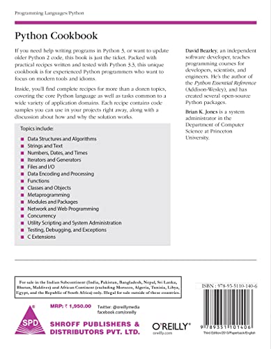 Python Cookbook 9351101401 Book Cover