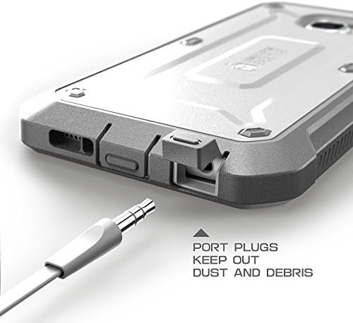 SUPCASE Unicorn Beetle PRO Series Designed for Galaxy S6 Case, with Built-in Screen Protector Full-body Rugged Holster Case for Galaxy S6 (2015 Release) (White/Gray)