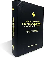 Bíblia de estudo pentecostal para jovens - Média preta