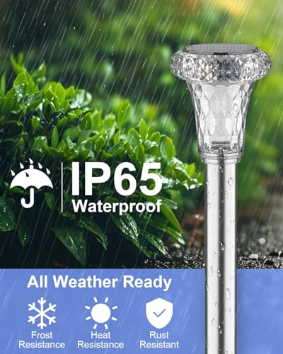SonPen Solarlampen für Außen 6 Stück LED Solarleuchten Garten, IP65 Wasserdichte Edelstahl Solar Gartenleuchten, Energiesparend Solar Lampe Outdoor für Terrasse, Rasen, Hof, Wege(WarmWeiß)