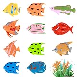 11 PCS Kunststoff Fisch Unterwasser Schwimmen/Tauchen Pool Fisch Spielzeug, magnetisches Angeln Spielzeug, Pool Spielzeug Wasser Spielzeug Magnet Angeln Spiel Pädagogisches Bad Spielzeug Spiel Set