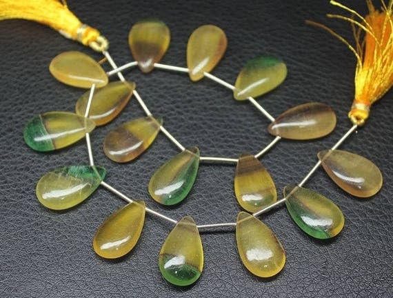 Fluorite bicolore perles gouttes lisses 10-14mm LKBEADS pour loisirs créatifs