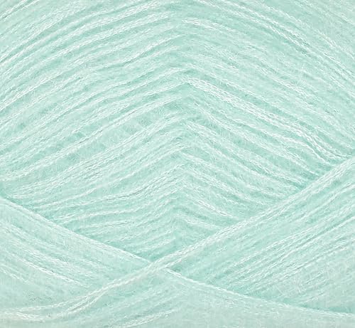 Image of M.G ENTERPRISE Knitting Wool Yarn, Soft Fancy Feather Wool Sea Green 400 GMS Best Used with Knitting Needles, Soft Fancy Wool-CF Art-HGA