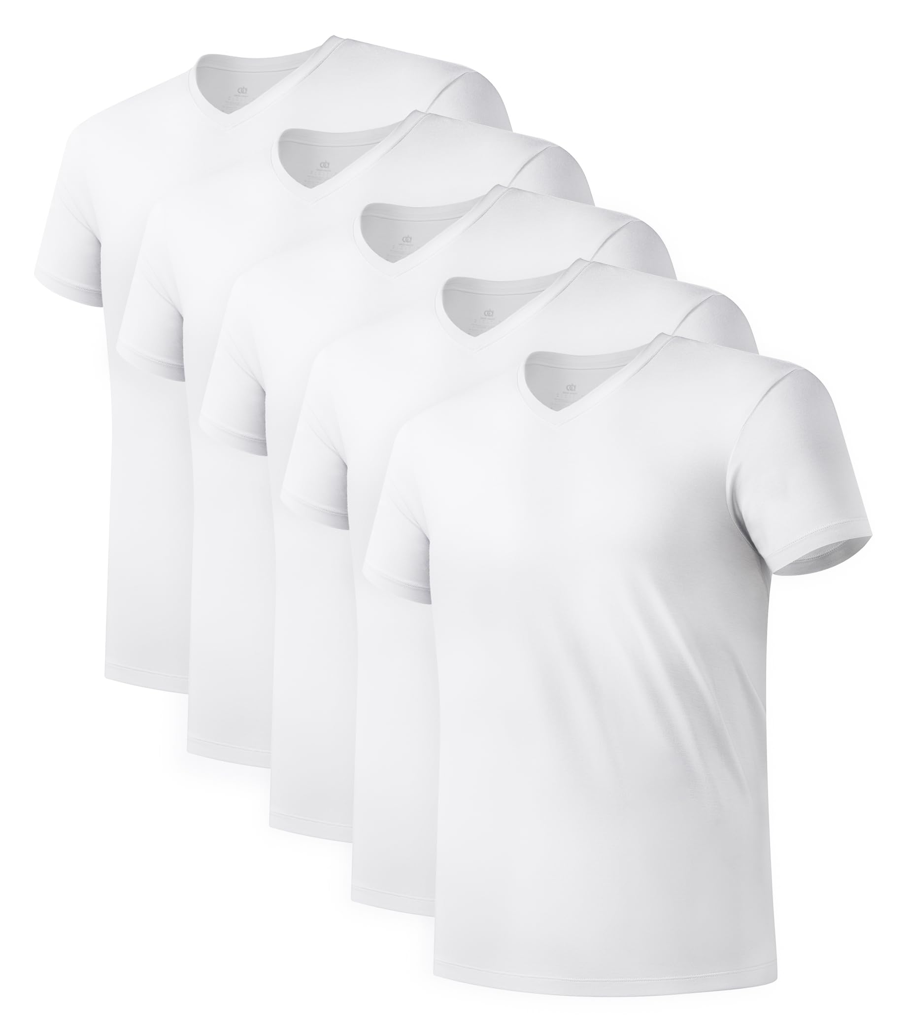 DAVID ARCHY Men's Bamboo Rayon Moisture-Wicking V-Neck Undershirt 3 or 5 Pack