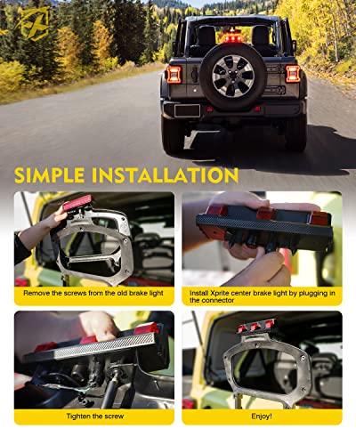Image of Upgrade High LED 3rd Brake Light Compatible with 18-24 Jeep Wrangler JL JLU | Unique Eagle Claw Design, Brighter, IP68 Waterproof, PC Material, ABS Plastic, Plug N Play
