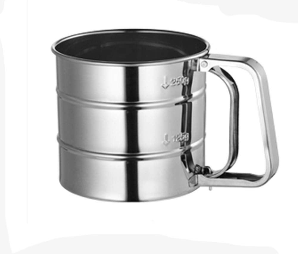 AKOAK 1 Pack Flour Sieve - for Baking Stainless Steel Baking Sifter, Hand Crank Flour Sieve, Home Kitchen Baking Tool All Baking Flours and Powdered Sugar, Flour Strainer