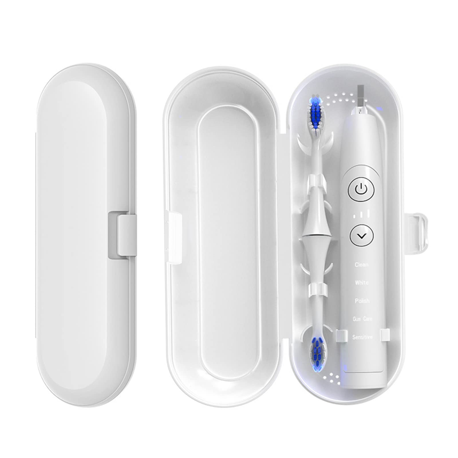 LuckyOpt Travel Toothbrush Holder, Toothbrush Case with Breathable Holes, Portable Travel Toothbrush Case Electric Toothbrush Travel Case for Outgoing, Business Trip and Journey (white)