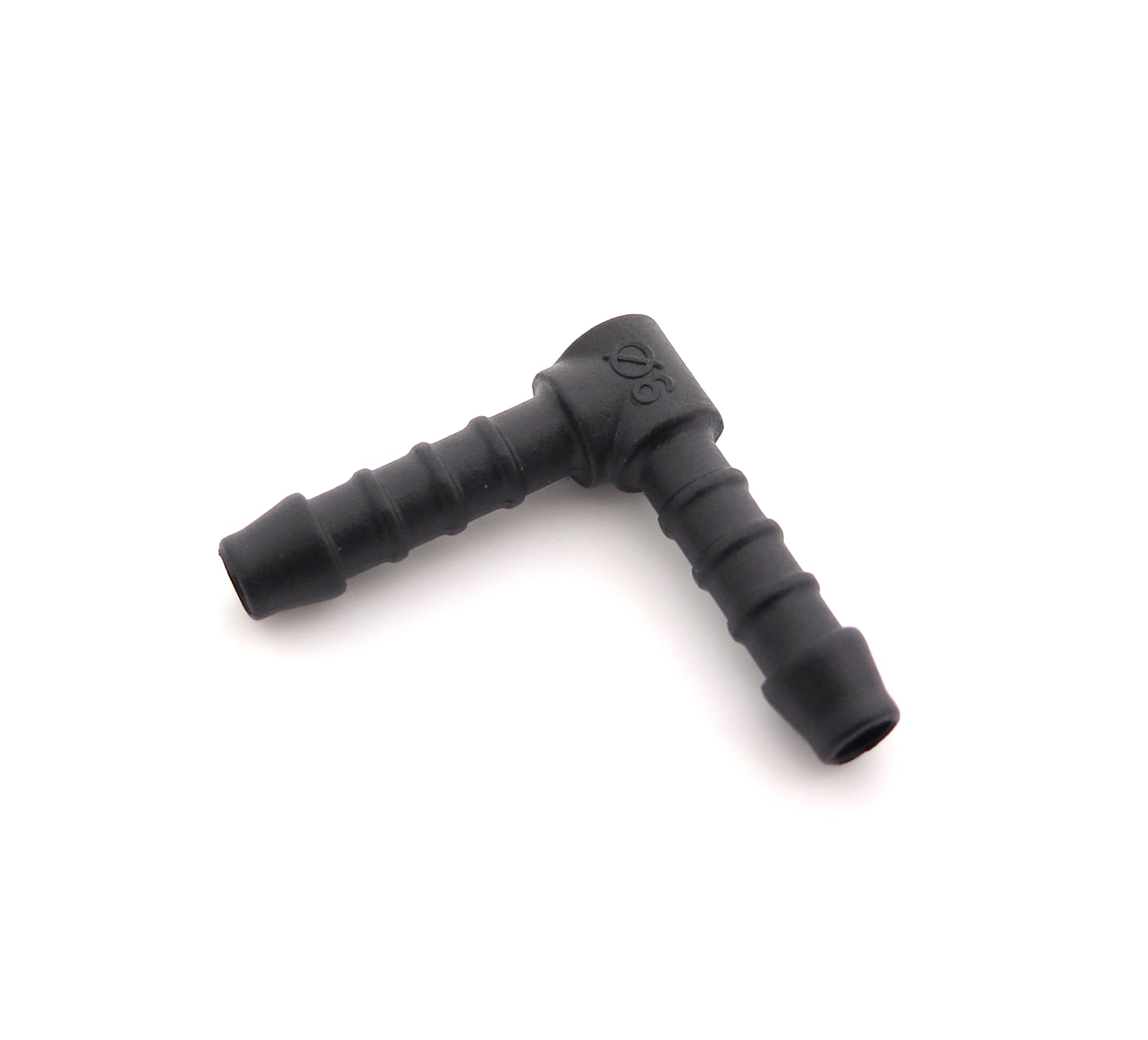 2x 6mm 90' Right Angle Hose Tupe Pipe Connectors Tube Pipe Connector Joiner Air Fuel Water - FREE FIRST CLASS UK POSTAGE!