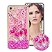 Produktbild Flüssig Hülle für iPhone 6S, Obesky Bling Glitzer Treibsand Handyhülle Transparent Weiche TPU Silikon Schutzhülle mit Flamingo Muster Kreativ für Apple iPhone 6/6S