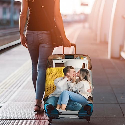 Nsipan Custom Personalized Suitcase Cover with Photo Text - Elastic Suitcase Protector, Washable, Anti-Scratch Luggage Sleeve - Double-Sided Printing2