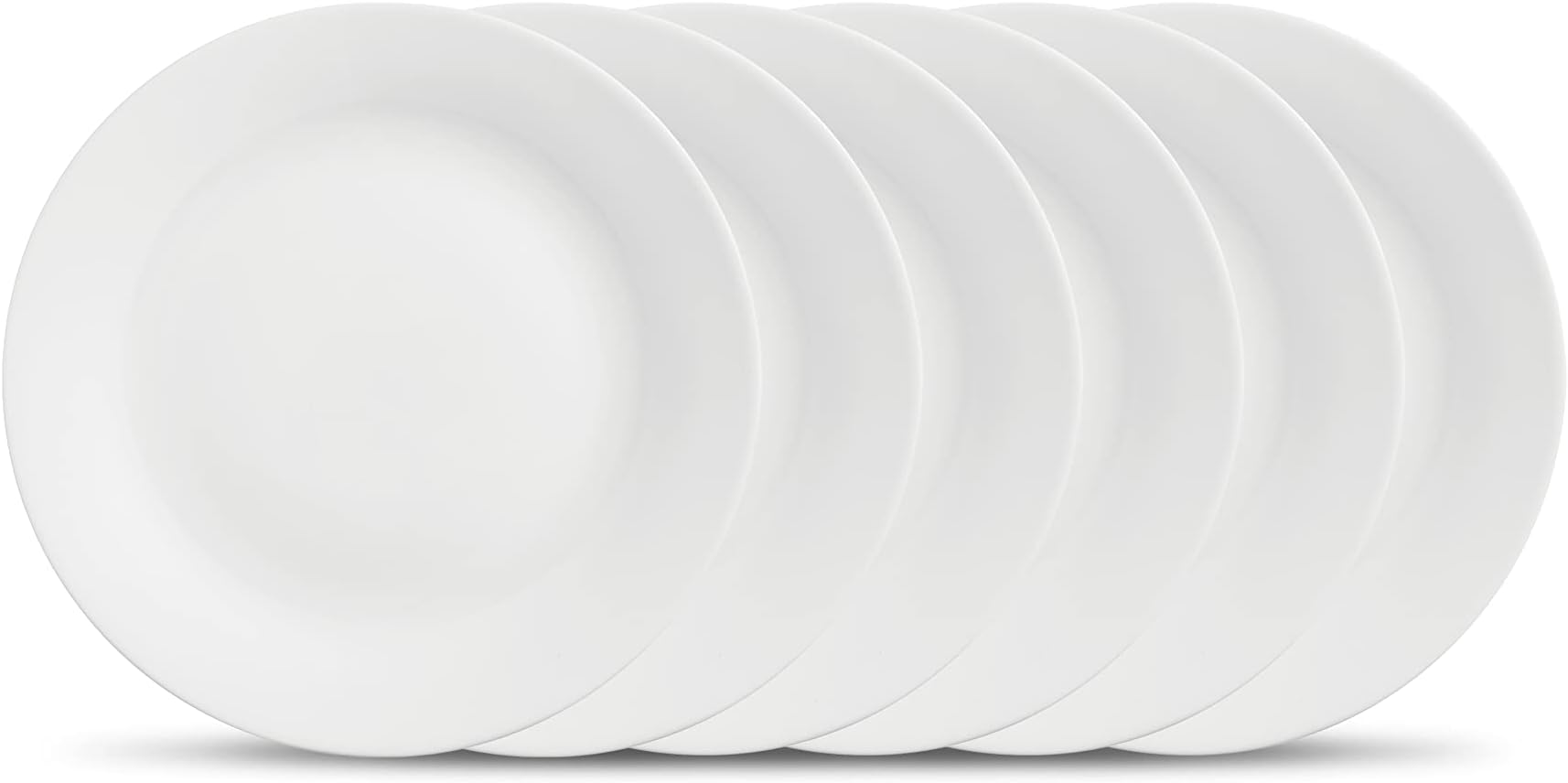 La Opala, Ivory Collection, Opal Glass Quarter Plate Set 6 pcs, Plainware, White