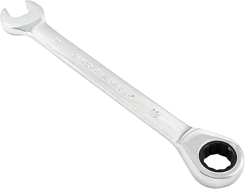 Miniatura 6 de Llave combinada de trinquete de 0.394 in, llave de trinquete métrica de 72 dientes SAE 12 puntos de trinquete de caja terminada herramientas