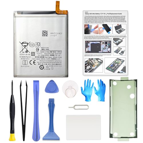 GREEN FUSION Compatible with Galaxy S23 Ultra New 0 Cycled Li-ion Replacement Battery Kit EB-BS918ABY SM-S918U/U1/W/P/V/VL Includes Repair Tools and Instruction Manual