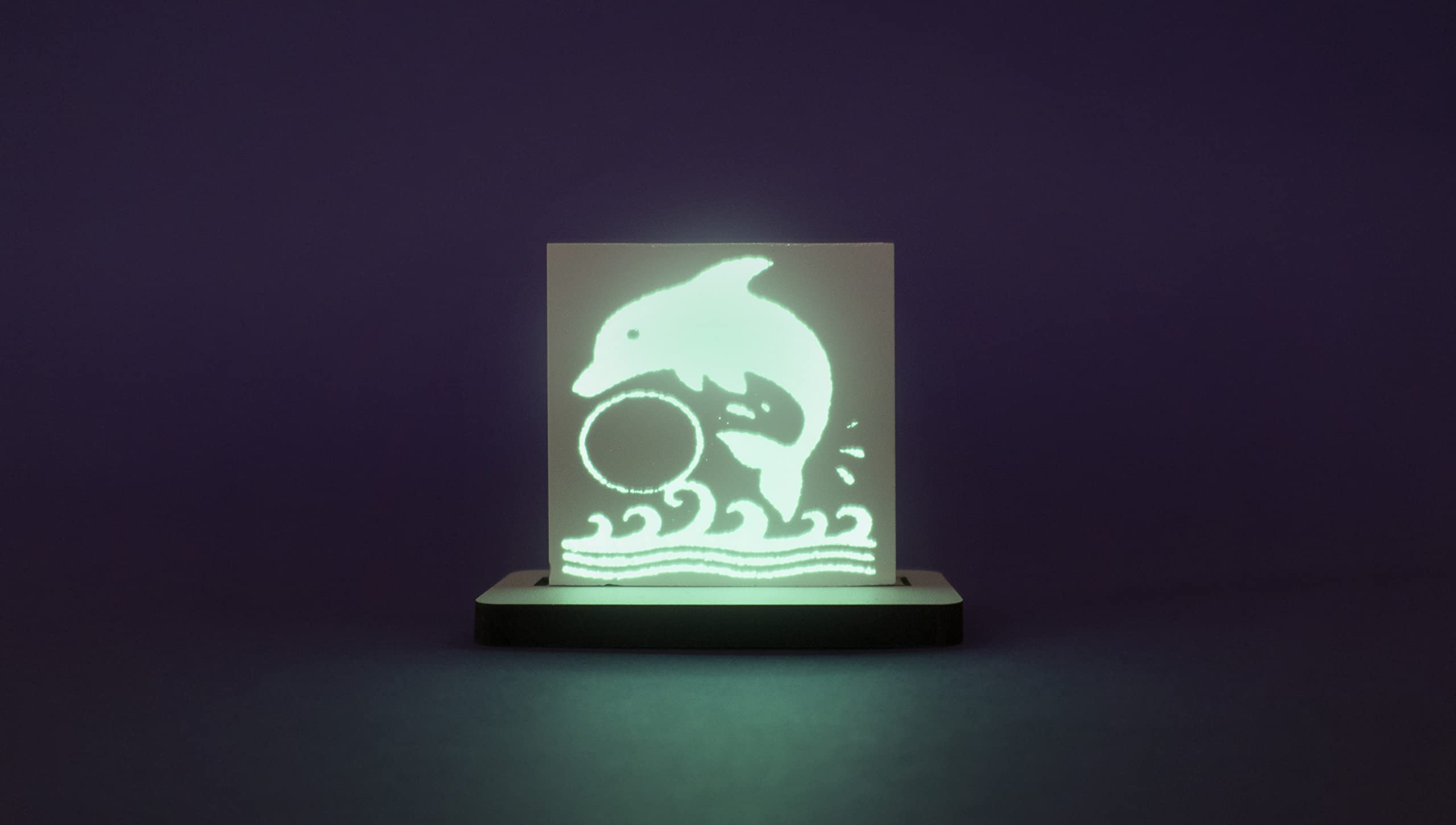 Delfines 1 Ceramic Tile Mini Glowing Light Bulb