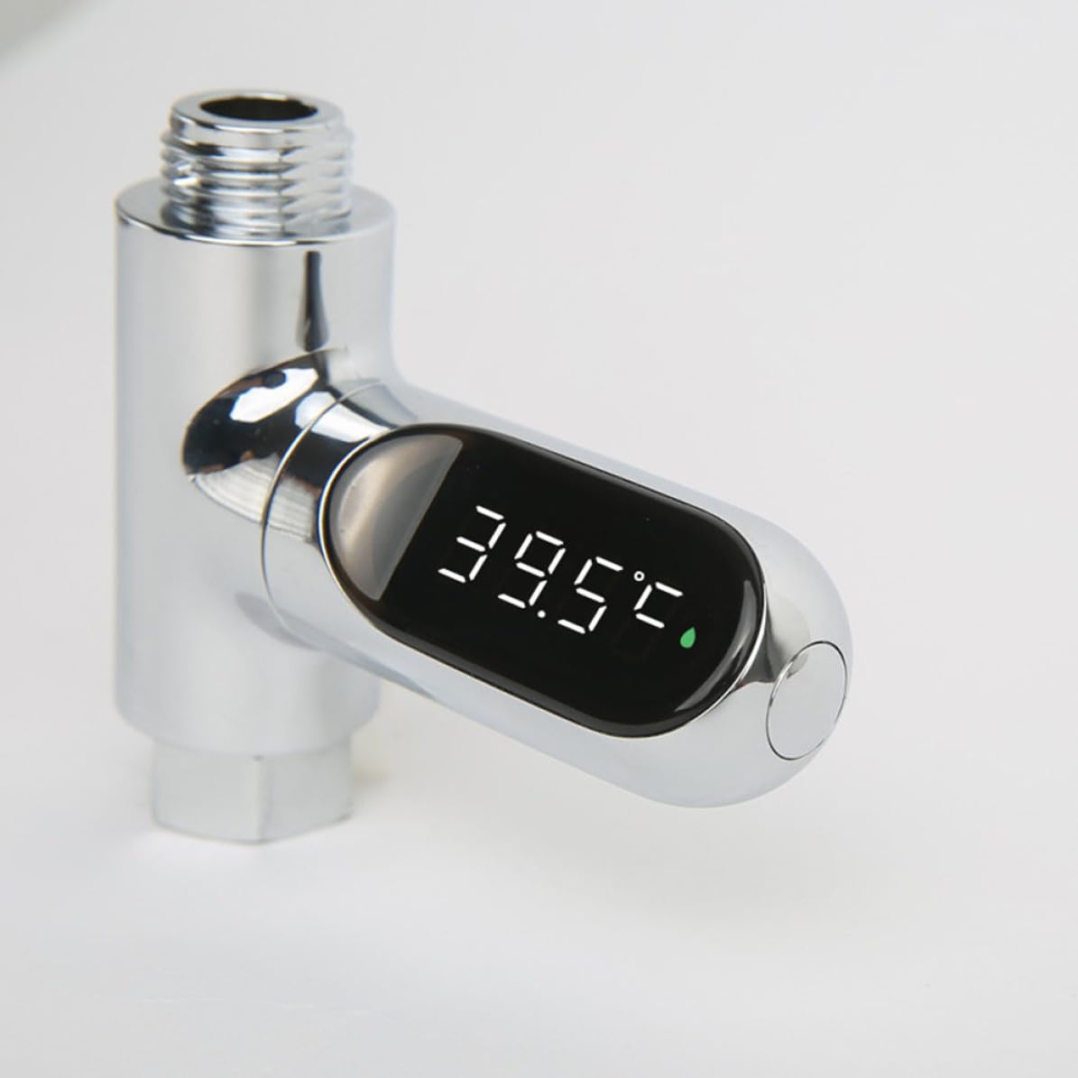 IMIKEYA Termómetro de Ducha Conexión 1/2 Pulgada Pantalla LED para Ñiño Material ABS y PC Precisión ±0.5°C Medidor de Temperatura del Agua 5-85°c, sin Baterías