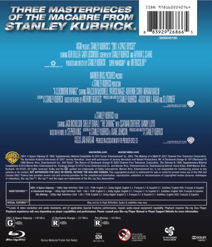 Stanley Kubrick Triple Feature (2001: A Space Odyssey / A Clockwork Orange / The Shining) [Blu-ray]