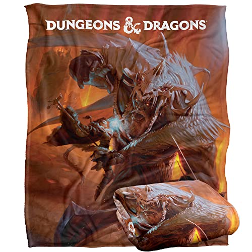 Plaid Dungeons & Dragons pour soirées jeux couverture douillette 152x127 cm