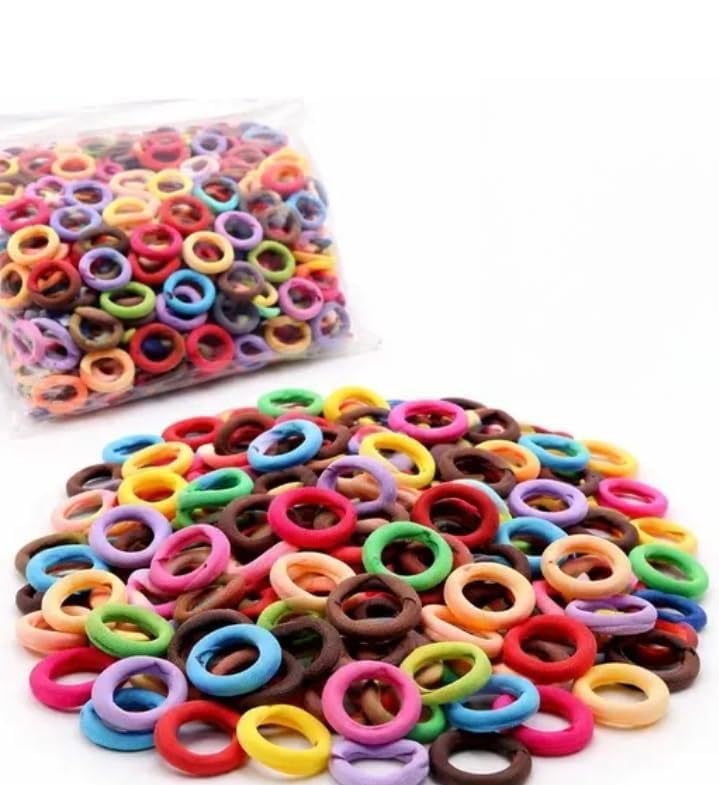 Colorful Mini Hair Elastic Bands, Soft Cotton Ponytail Holders for Girls and Kids, No-Damage Hair Ties, Multi-Color Pack, Non-Slip Small Hairbands(100 pieces hair ties)-image-16