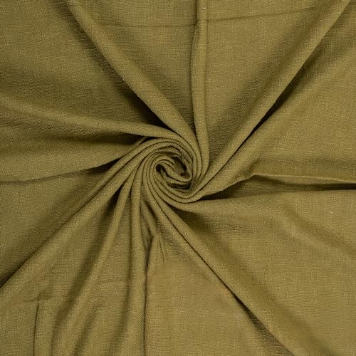 Image of Pure Cotton Hand Woven Sofa Throw | Handmade 50x60 Inch Solid Throw Blanket | Soft Throw for Living Room, Bed, Couch and Chair Throw | Reversible and Breathable (Olive-Green)-200 TC