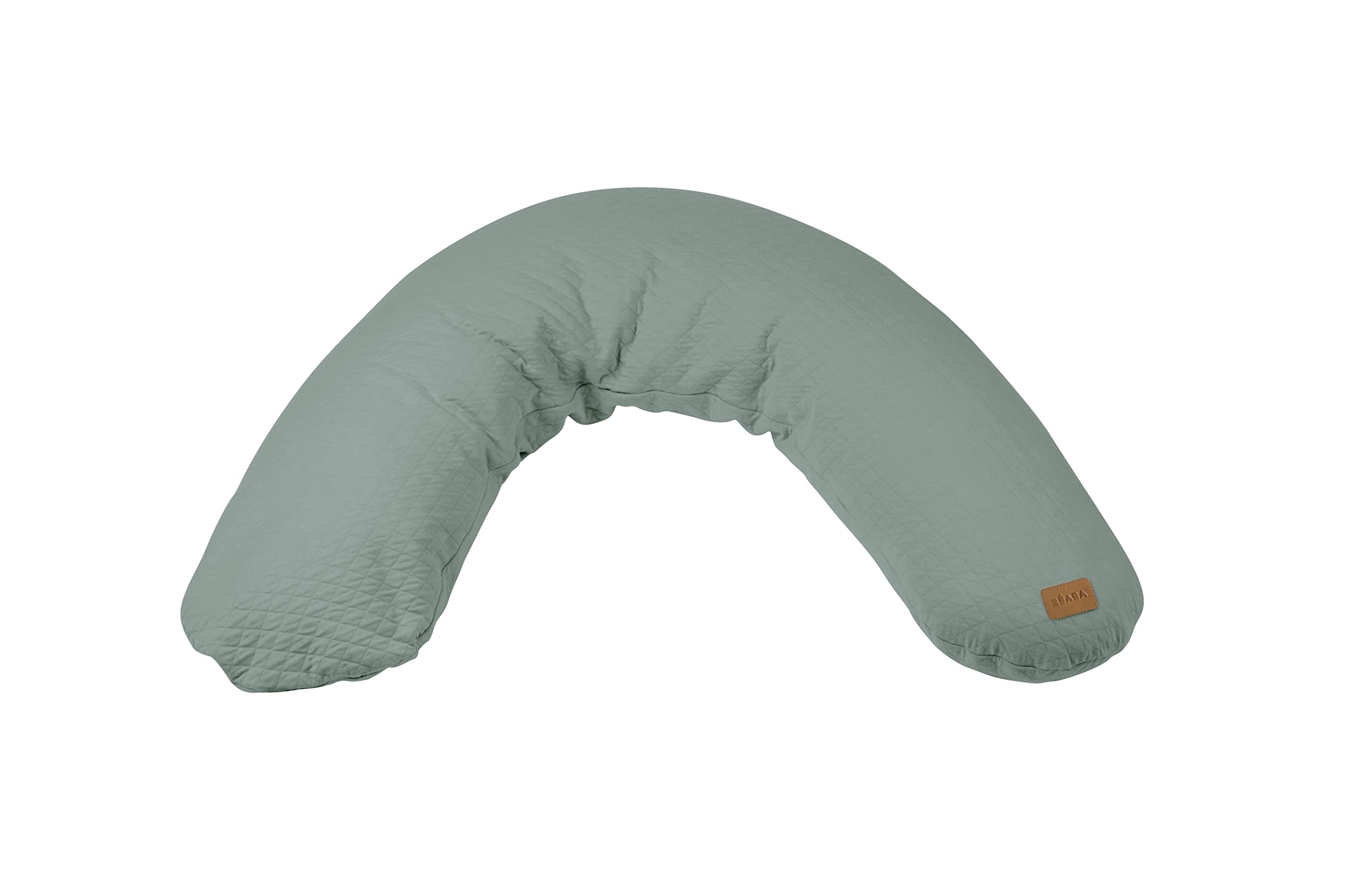 BÉABA, Big Flopsy, Nursing/Pregnancy Pillow, Pregnancy/Maternity Pillow, Multifunctional, Suitable for Sleeping/Nursing, Support, Relaxation and Optimal Comfort, Cotton Flower, Oekotex, sage Green