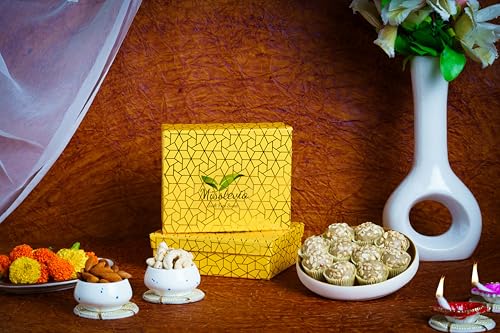 Image of Misstevia Sugar Free Sweets Gift Box 125g | Cashew Almond Dryfruit Laddu| Stevia Sweetened | Low Carb Low Calorie | Sugar Free Mithiai | Healthy Treats for Kids & Diabetics | No added Mawa or peanut powder | Pure Cashew Nut Almond with deshi Ghee Laddoo| Gift for any occassion