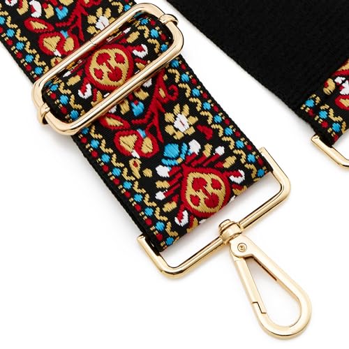 Image of Wide Shoulder Strap Adjustable Replacement Belt Guitar Style Crossbody Bag Handbag Strap Multicolor Canvas Straps(Wide:2in)(Color71)
