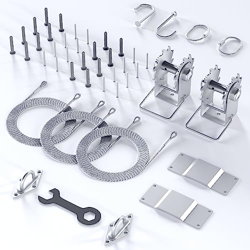 Royal Shade Hardware Kit Winch Set for Rectangle/Square Sun Shade Sails Canopy, Easy-Tensioning...