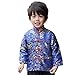 Little Boys Dragon Tang Coat Long Sleeve Chinese Clothing Children Costumes Boy Jackets Outfit Tops (Blue,8)