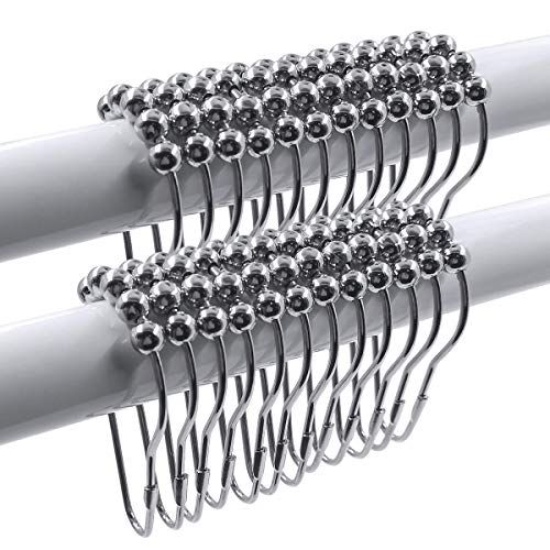 12x Duschvorhanghaken Mit Strass - Rostfreier Edelstahl, Blau, Gleitet Leicht